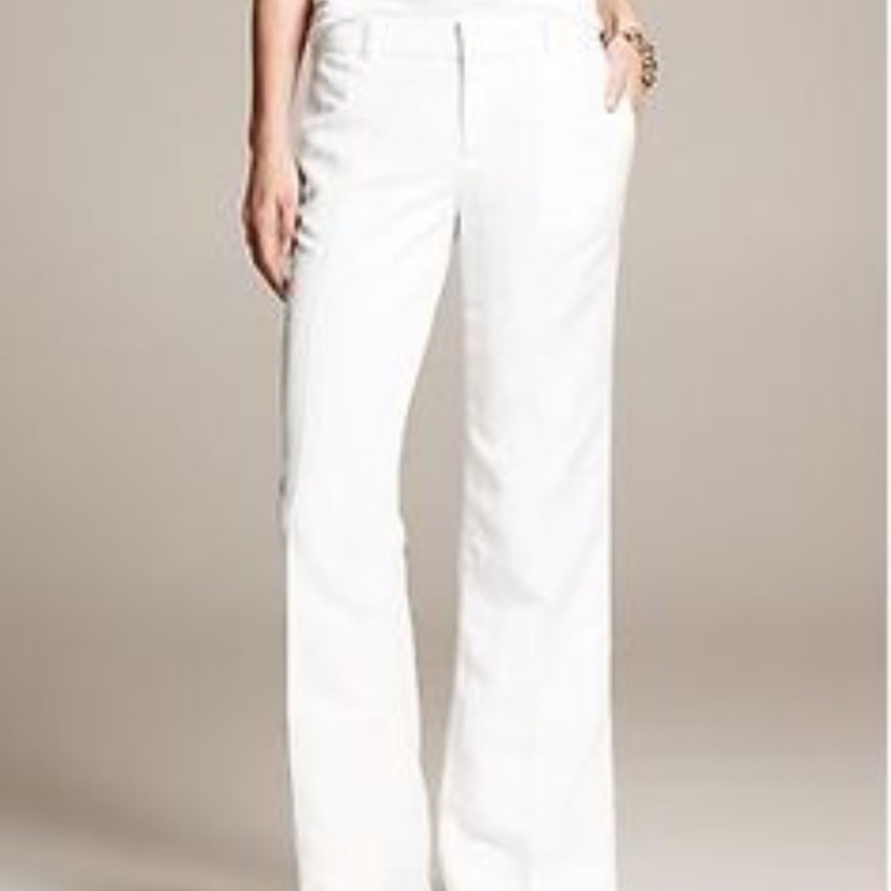 BR white Linen Trousers